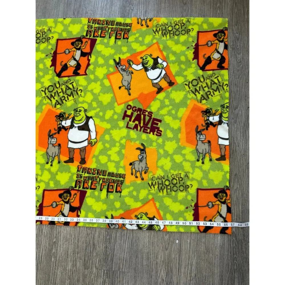 Shrek Fleece Blanket Throw All Over Print Vintage Y2K Movie Meme Rare ~57x35